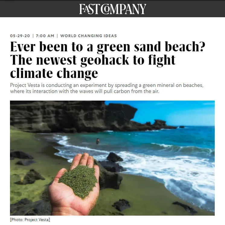 Fast Company feature about Project Vesta